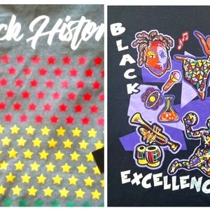 NWT 2 FOR ONE BUNDLE! SZ LG BLACK HISTORY/BLACK EXCELLENCE SHIRTS!!!!